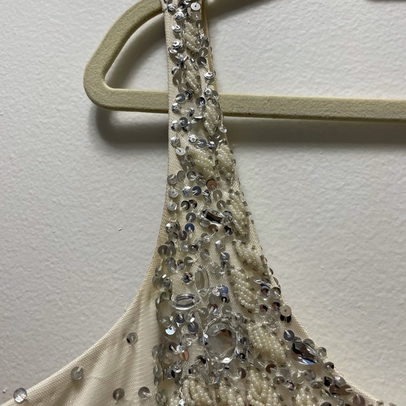 Adrianna Papell Embellished Mesh Tank Dress Size 12 - Picture 7 of 14